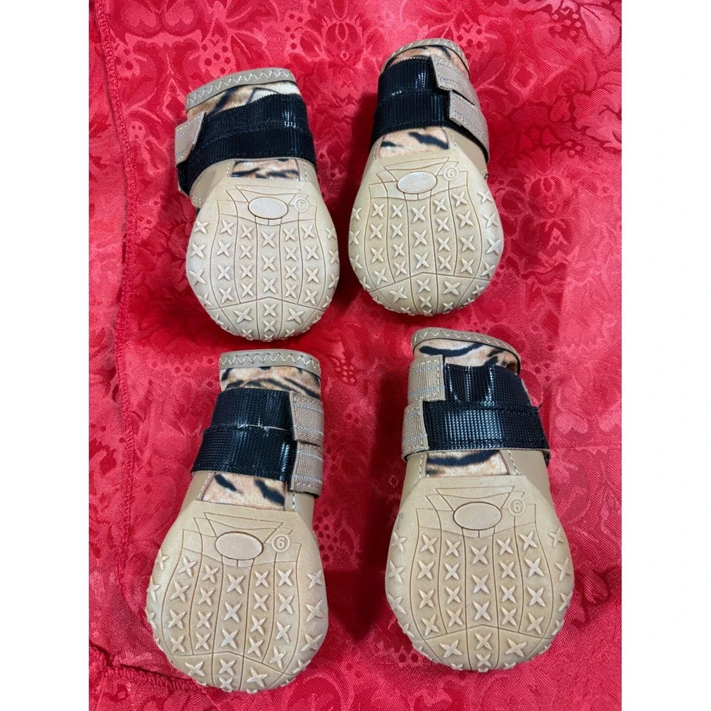 XSY&G Dog Boots Size 6 Tiger Print Waterproof‎ Paw Protectors Shoes New NIB